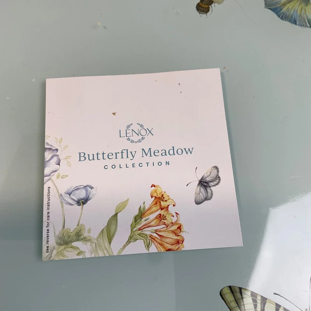 Lenox Butterfly Meadow Glass Food Preparation Board 13in 888081 Floral Butterfly